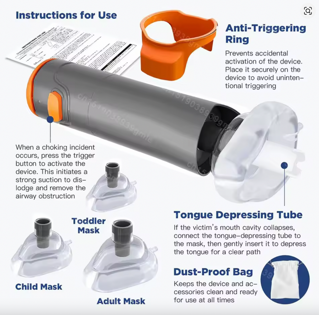 LifeSuction™ Anti-Choking Device – 3 Mask Set (Adult, Child &amp; Toddler